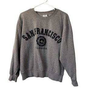Lanza USA San Francisco California gray crewneck comfortable sweater classic